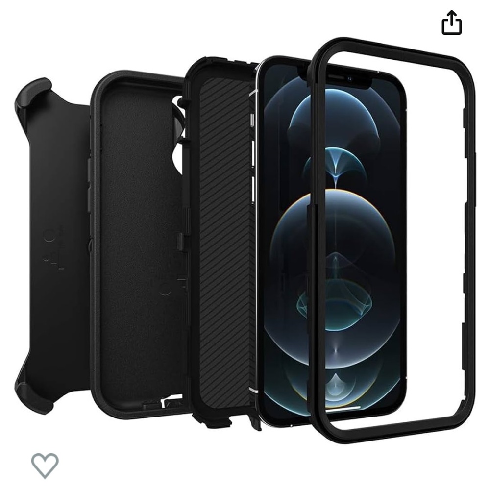 🆕 OtterBox iPhone 12 & iPhone 12 Pro Defender Series Screenless Case - Black - Picture 4 of 5